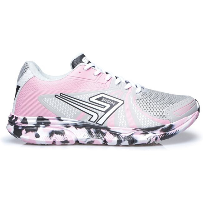 Tênis Esportivo Inspyri Sion Gel Sendai Cinza Rosa – Super Leve, Confortável e Estiloso para Corrida e Academia