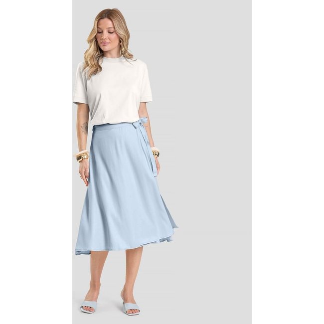 Saia Feminina Midi Envelope Dianna Azul