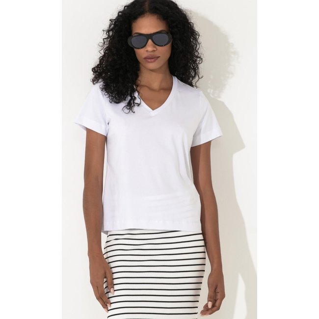 T-Shirt Algodão Pima Gola V Traymon - Branco - Gg