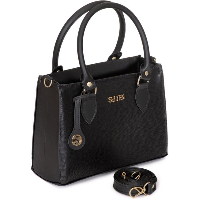 Bolsa Lateral Feminina Com Alça Transversal e Removível Selten Preta