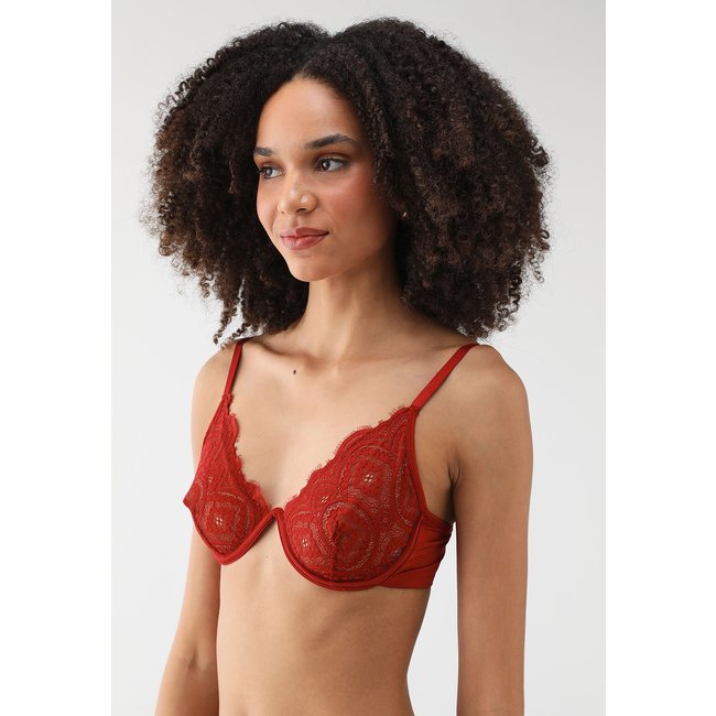 Sutiã Renda Hope Triângulo Com Aro Vermelho