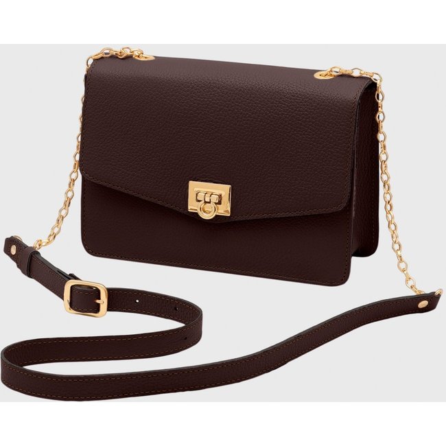 Bolsa Transversal Couro Mariart Margarida Chocolate