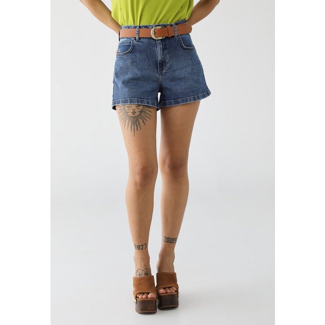Short Jeans Feminino Colcci Cintura Alta Jeans Escuro