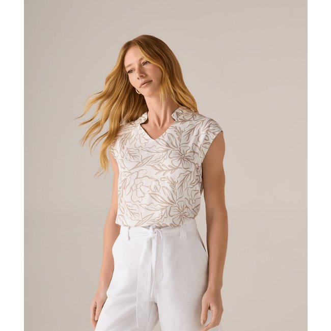 Blusa Makenji Decote V Manga Japonesa Feminina Estampa