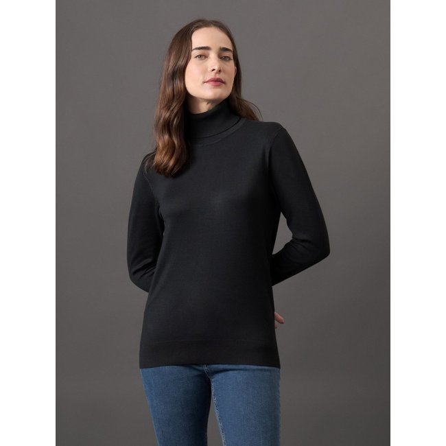 Tricot Feminino Gola Alta Calvin Klein Jeans - Preto Calvin Klein Jeans
