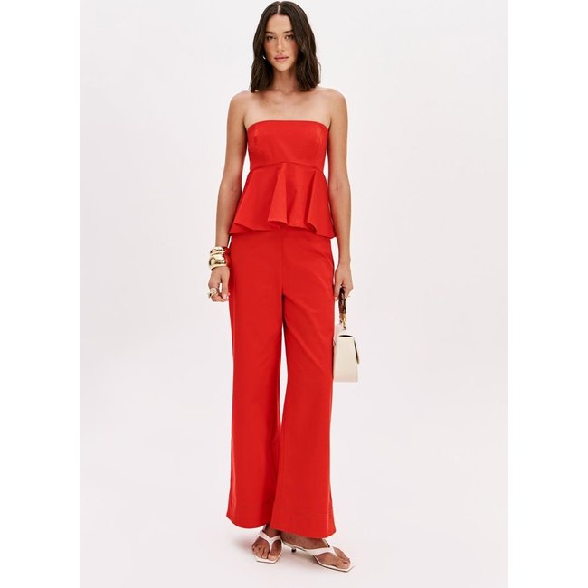 Macacão Longo Peplum Com Alças Lança Perfume