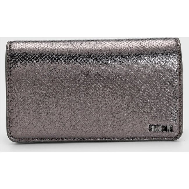 Bolsa Feminina Santa Lolla Média Textura Metalizada Grafite