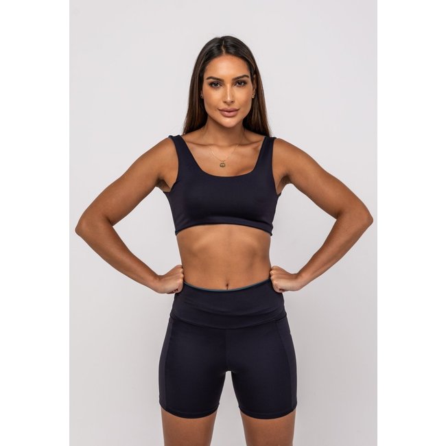 Top Suplex Poliamida Bicolor Salvatore Preto