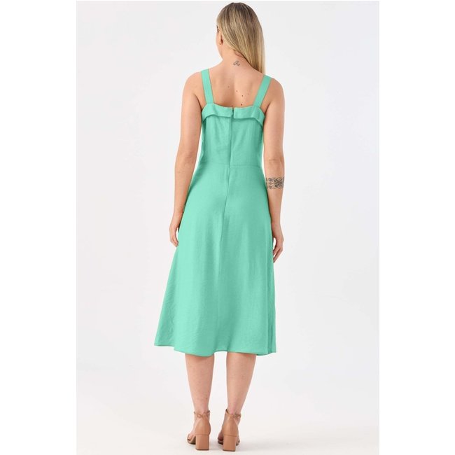 Vestido Midi PKS Viscose Com Cinto Verde