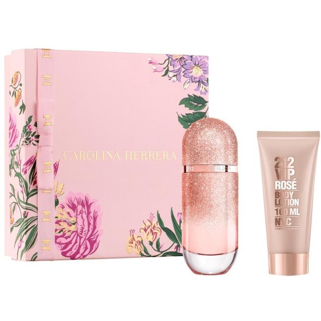Kit Carolina Herrera 212 Vip Rosé Elixir Edp Perfume Feminino 80Ml + Creme Corporal 100Ml