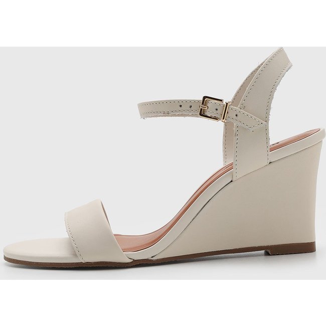 Sandália Feminina Bottero Salto Anabela Off-White