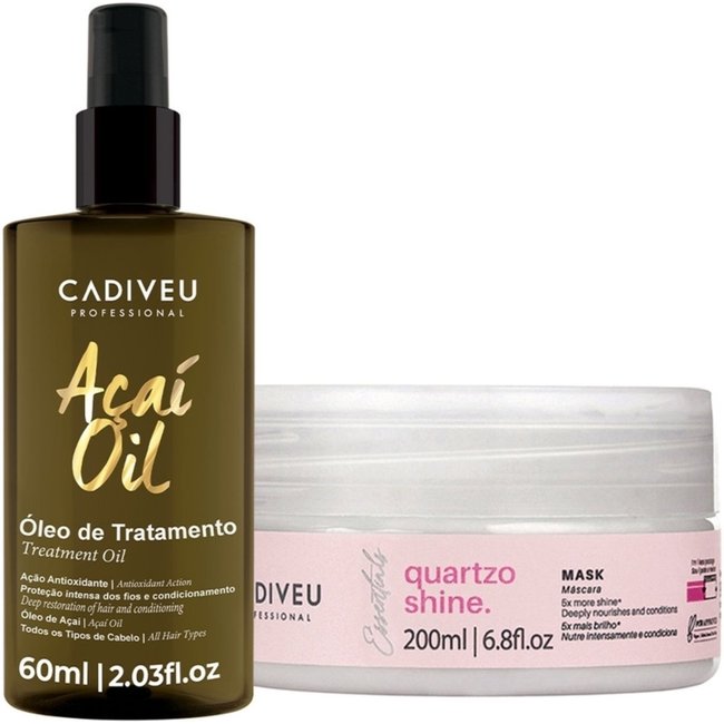 Kit Cadiveu Professional Essentials Quartzo Shine Máscara e Açaí Óleo 60 (2 produtos)