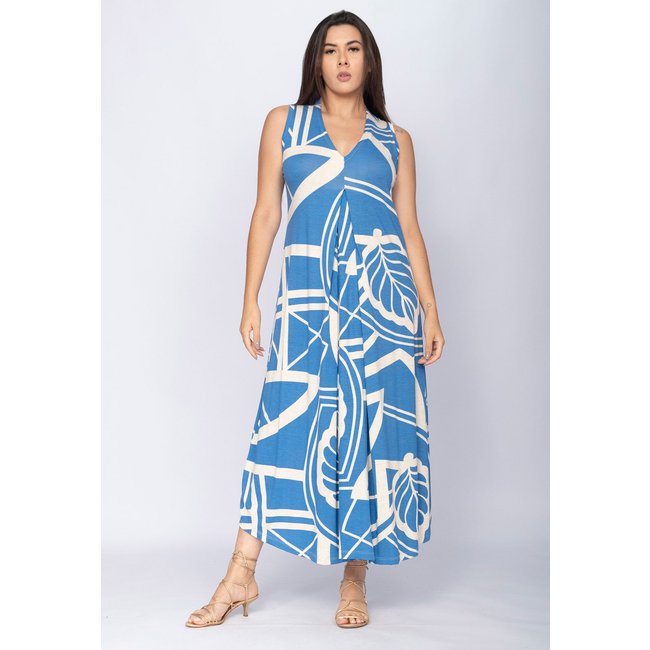 Vestido CabanaFree Longo Acará Malha Estampa Lagoa Botânica
