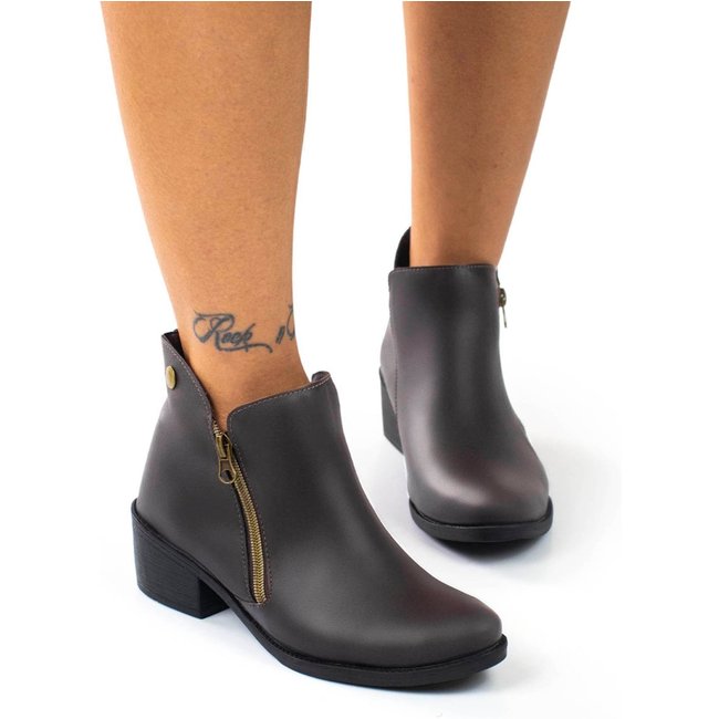 Bota Feminina Cano Curto Zíper Lateral Moderna Confortável