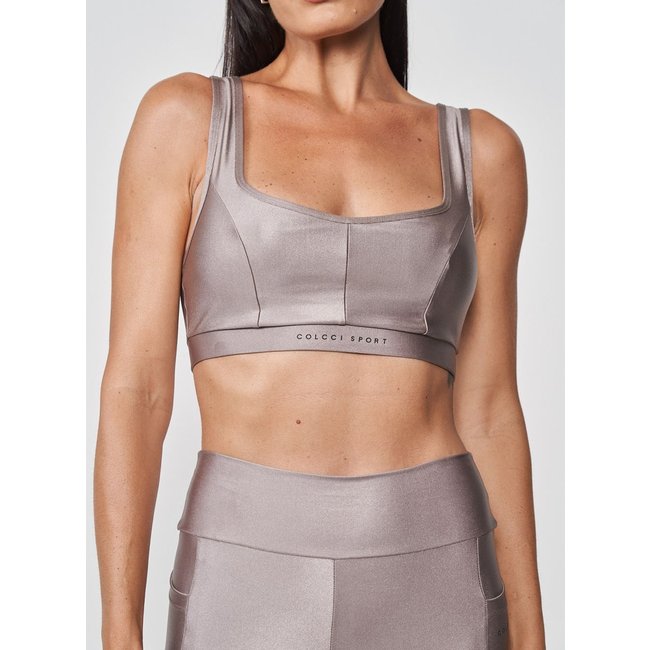 Top Slim Acetinado Colcci Sport Cinza