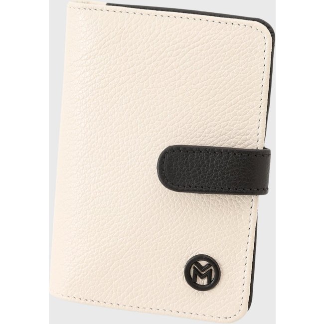 Carteira Couro Mariart 612MRT Off White e Preta