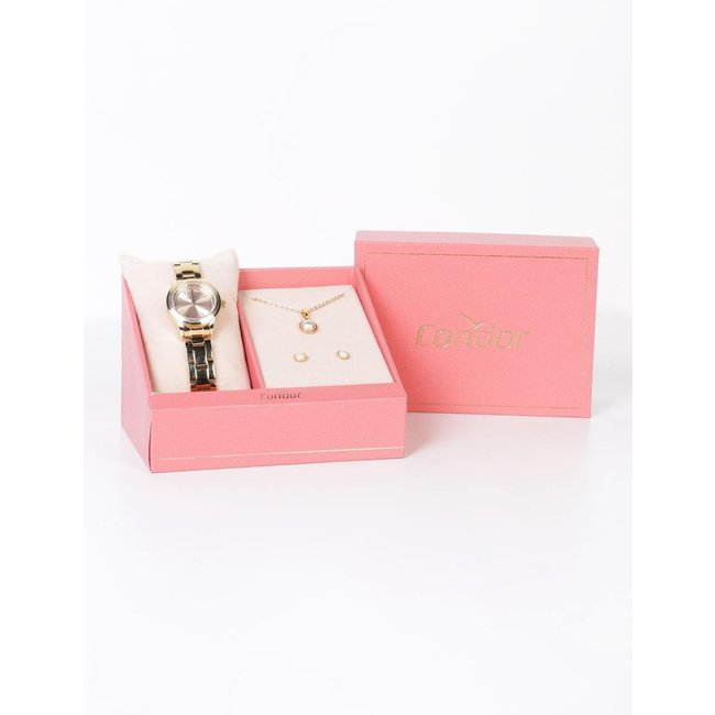 Relógio+Acessório Condor Feminino DOURADO