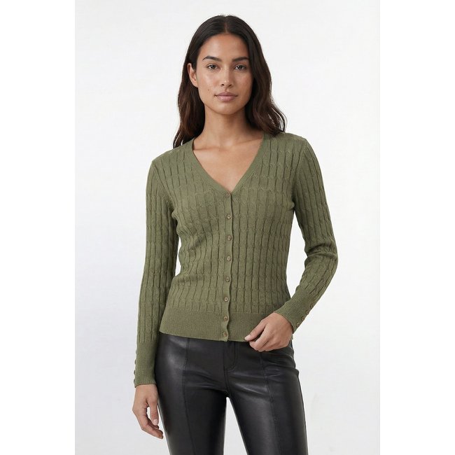 Casaco cardigan com botões 70870 - Verde