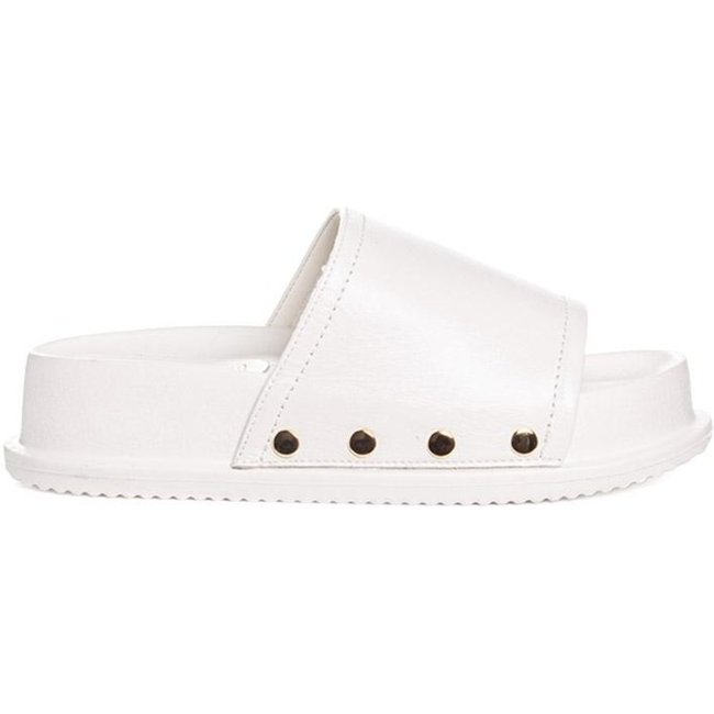 Tamanco Santinelli Flatform Couro Marfim Incolor