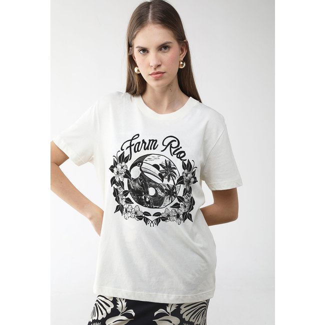 Camiseta Feminina Farm Estampada Off-White