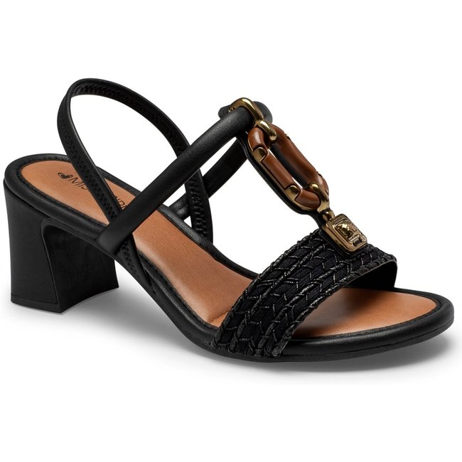 Sandália Salto Mississipi Tira MF921 Feminina - Preta
