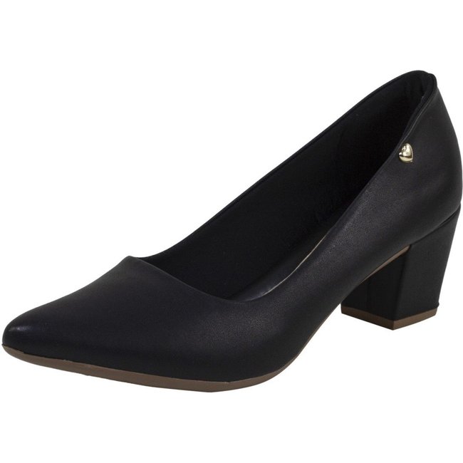 Scarpin Lumiss Salto Grosso Preto
