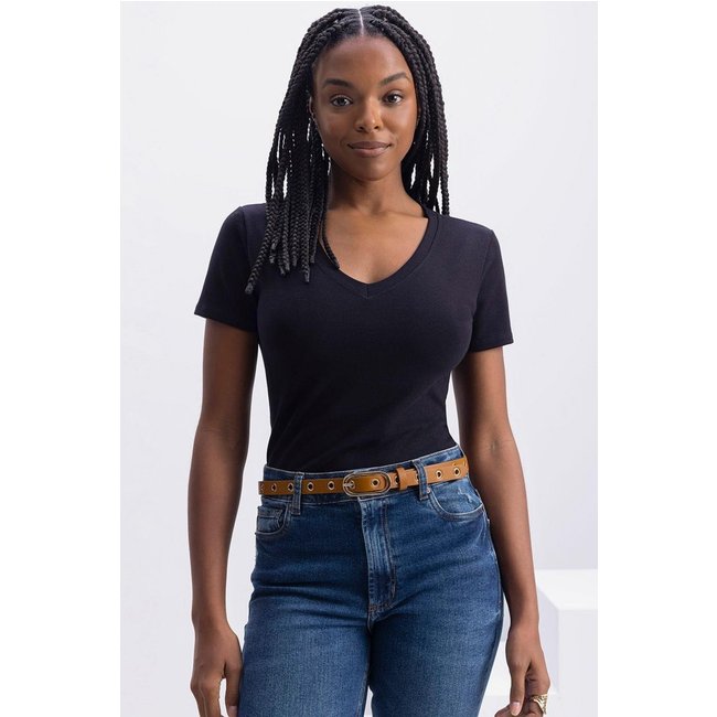 Blusa Feminina Em Cotton Essendi Preto Preto
