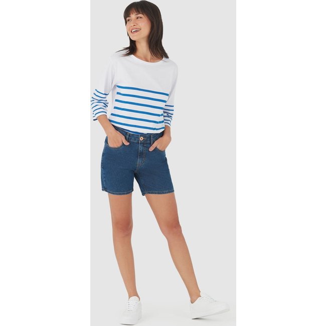 Bermuda Feminina Comfort Em Jeans Com Elastano