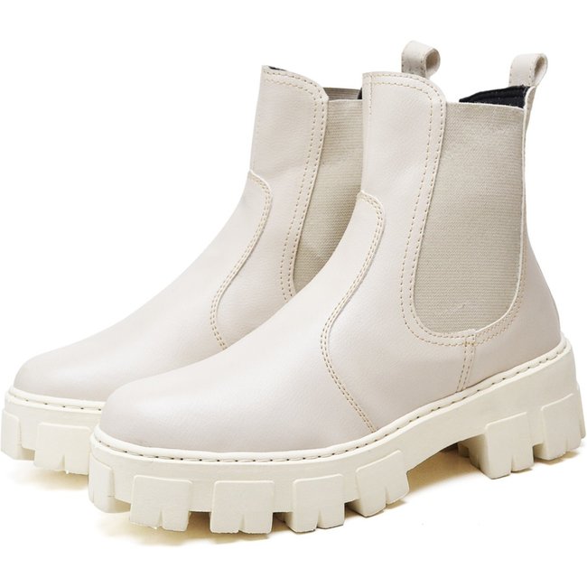 Bota Coturno Feminino Cano Curto Tratorada DUBUY 1504FG Areia