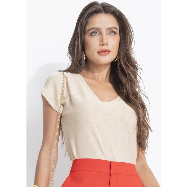 Blusa Em Lurex Dourada Quintess