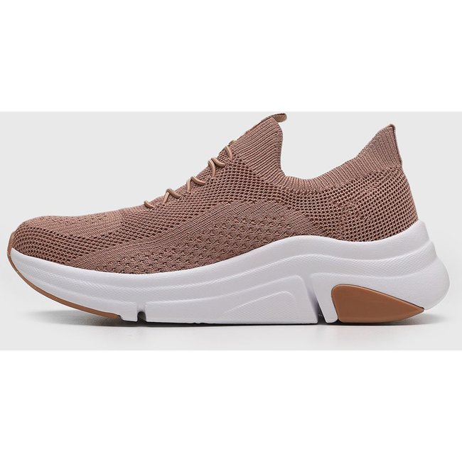 Tênis Feminino Modare Knit Cadarço Nude Rosado