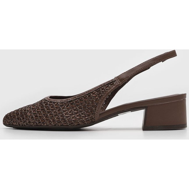 Scarpin Feminino Anacapri Bico Fino Tramada Marrom