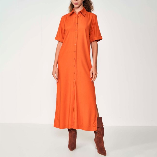 Vestido Midi Colcci Comfort Ou25 Laranja Feminino