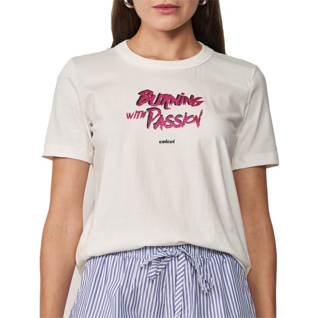 Camiseta Colcci Burning Ve25 Off White Feminino