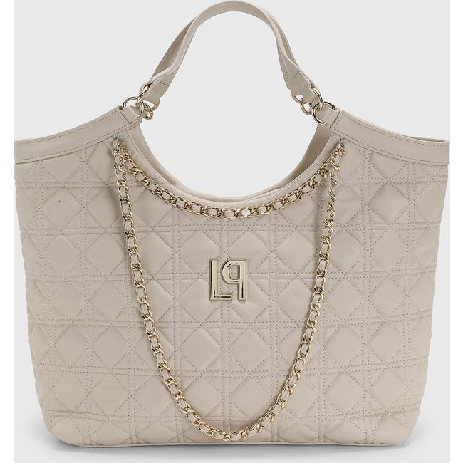Bolsa Feminina Lança Perfume Matelassada Corrente Off-White