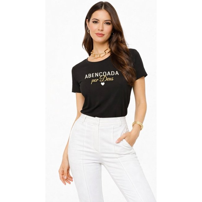 T-shirt D Bell Outlet Fashion Abençoada Preto