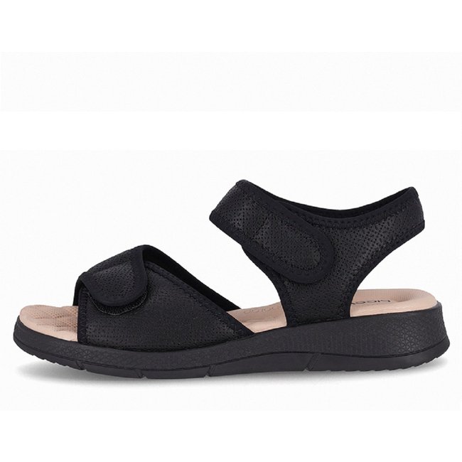 Sandália Anabela Esporão Piccadilly Elastano Ajustável Preto