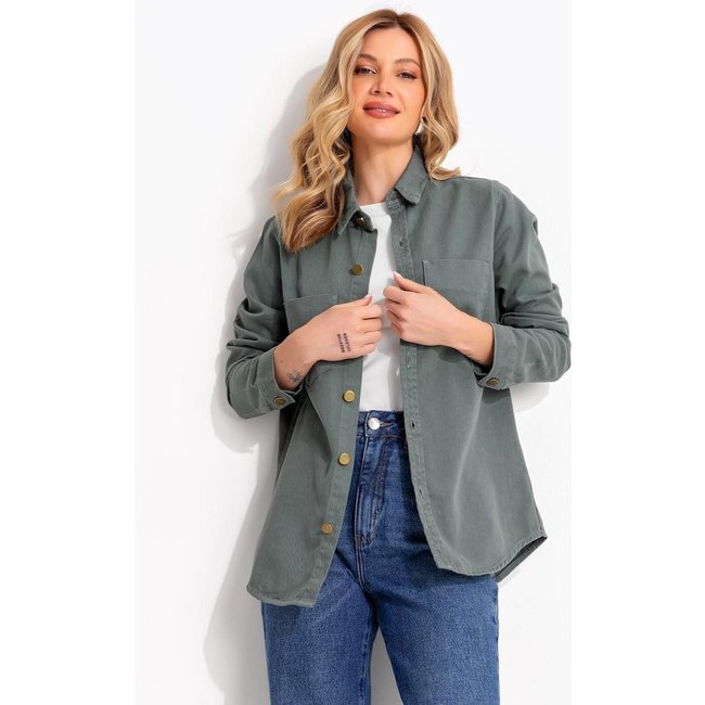 Jaqueta Em Jeans Verde Quintess