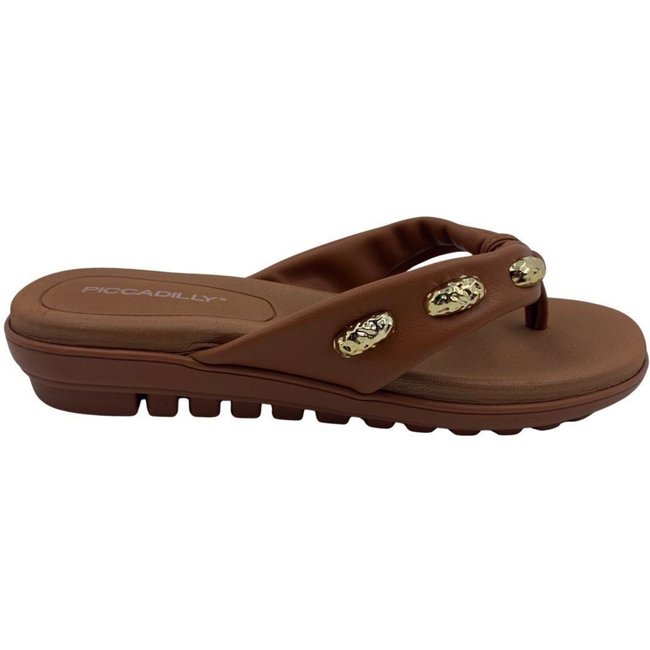 Tamanco Piccadilly com Enfeite Marrom 523006 - Marrom - piccadilly