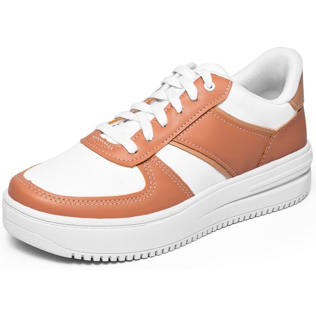 Tênis Feminino Lumiss Confortável Casual Flatform Moda Blogueira Nude