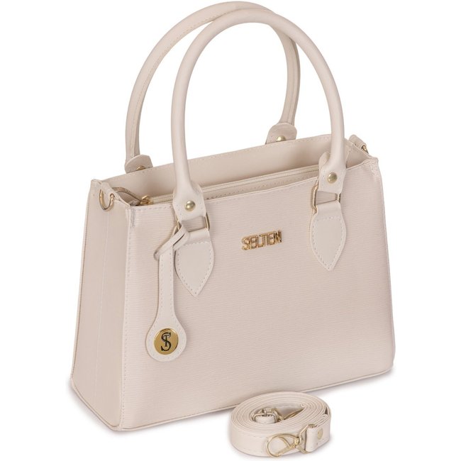 Bolsa Lateral Feminina Com Alça Transversal e Removível Selten Bege
