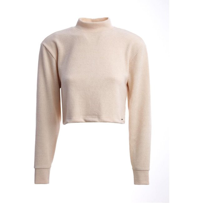 Blusa Tricot Cropped Manga Longa Feminina OFF WHITE
