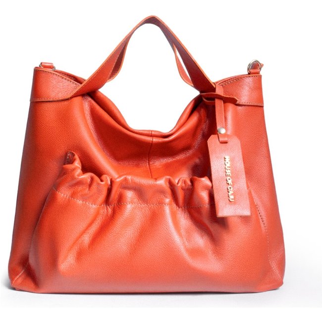 Bolsa Feminina Em Couro Alça De Mão Terracota "Débora Geraldi"""