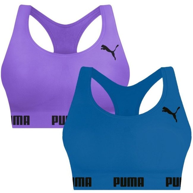 Kit 2 Tops Puma Nadador Sem Costura Feminino - Roxo - puma