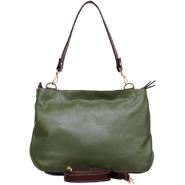 Bolsa SN Couros Mikonos Verde/Marrom