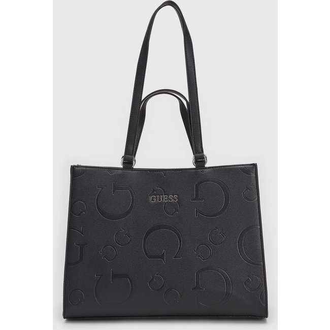 Bolsa Feminina Guess Grande Monograma Preta