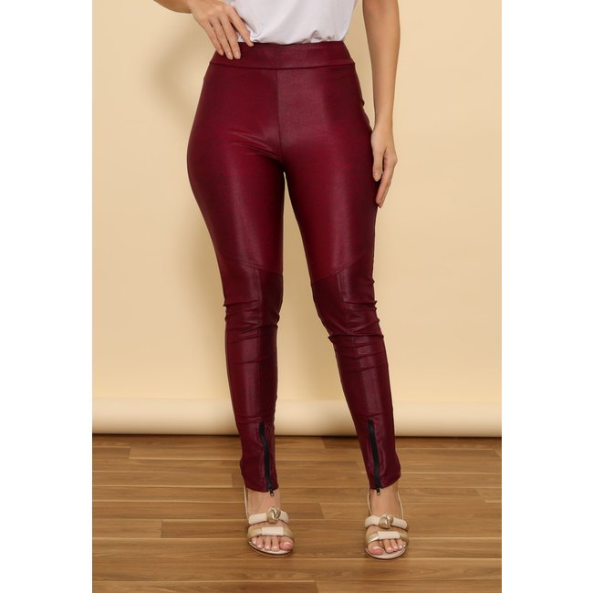 Calça Aura Cirrê Oncinha Vinho