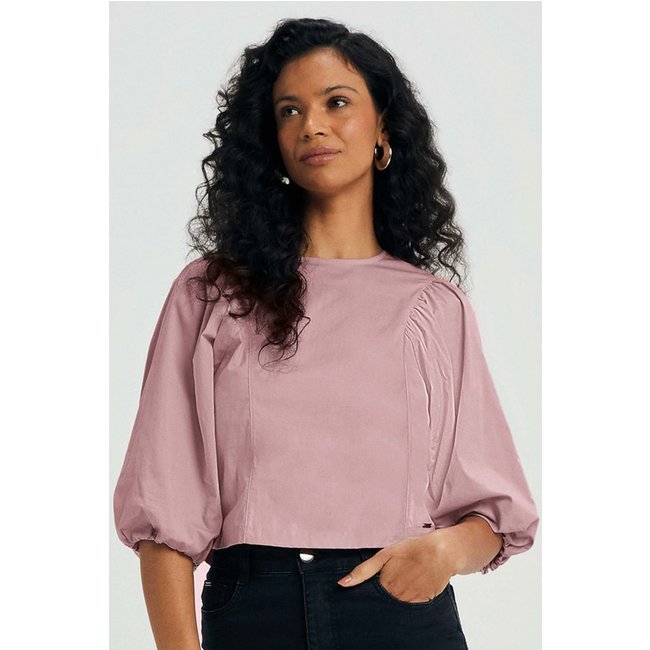 Blusa Feminina Manga 3/4 Bufante Marialícia Rosa