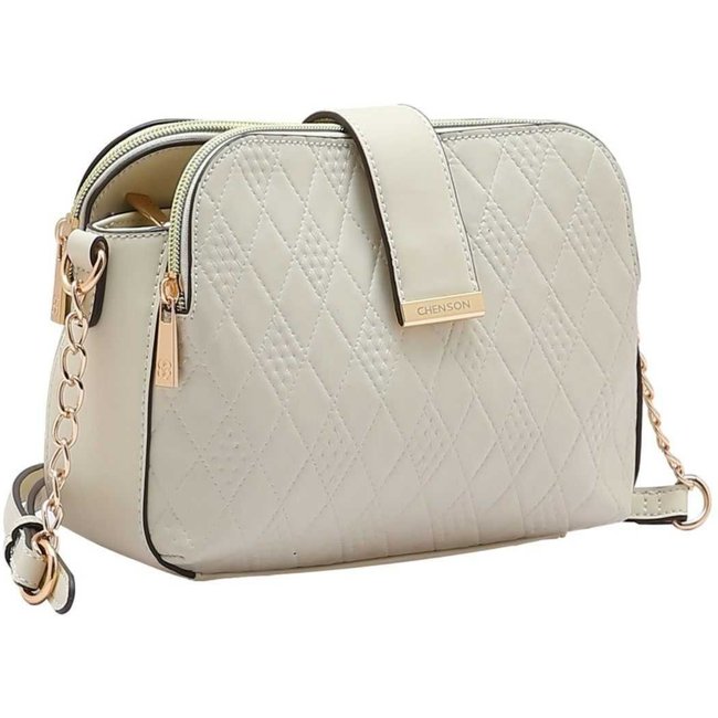 Bolsa Feminina Chenson Geométrico 3485262 Bege