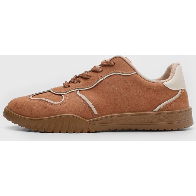 Tênis Feminino Moleca Cadarço Caramelo e Off-White